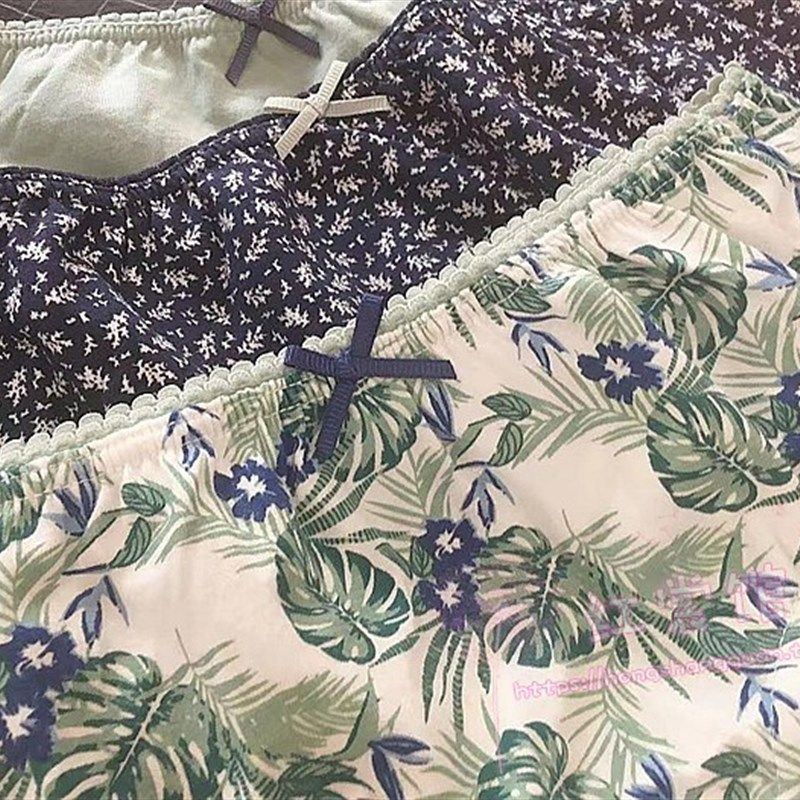 三条装韩国纯棉印花女内裤大码亲肤妈妈裤弹性中腰全棉三角裤头,淘宝优惠券,粉丝福利购,淘宝优惠卷