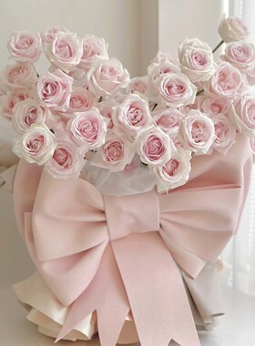 超大蝴蝶结玫瑰花束背p景墙橱窗装饰美陈列摆件装饰品拍照打卡布