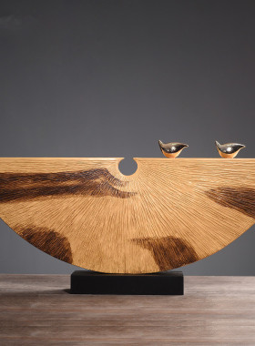 现代新中式云山假山雕塑摆件样板房软装饰品客厅玄关桌艺术品摆设