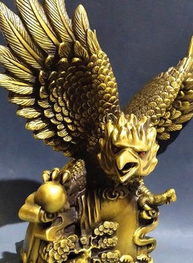 全铜大鹏展翅纯铜老鹰摆件办公室大展鸿图工艺品开V业礼品桌面摆