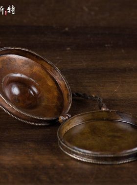 佛具用品居家供具紫铜手工雕花铃钹碰钟保护收藏套子 碰铃收纳盒