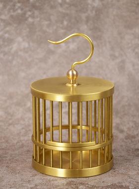 铜鸟笼宏达全黄手铜鸟笼创铜意器摆件鸟笼装饰铜品器摆件