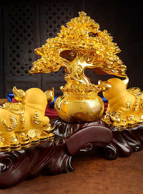 财源广进金猪摆件生肖猪 招财发财树店铺开业送礼收银台前台摆