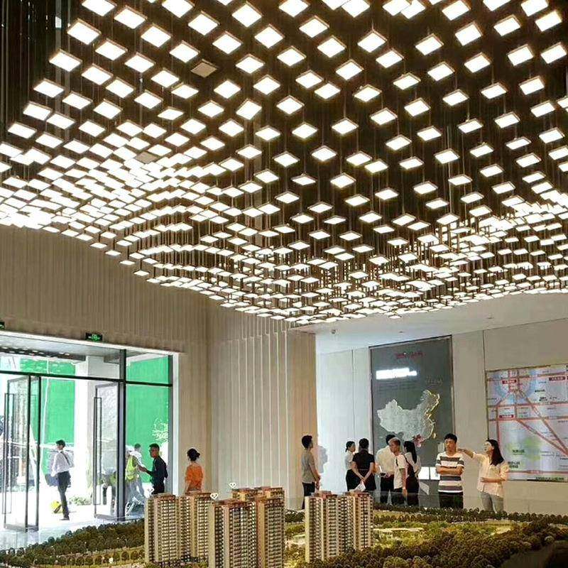 轻非标灯具奢酒店灯波浪非灯售楼部块光立方灯饰方艺术异形沙盘工,淘宝优惠券,粉丝福利购,淘宝优惠卷