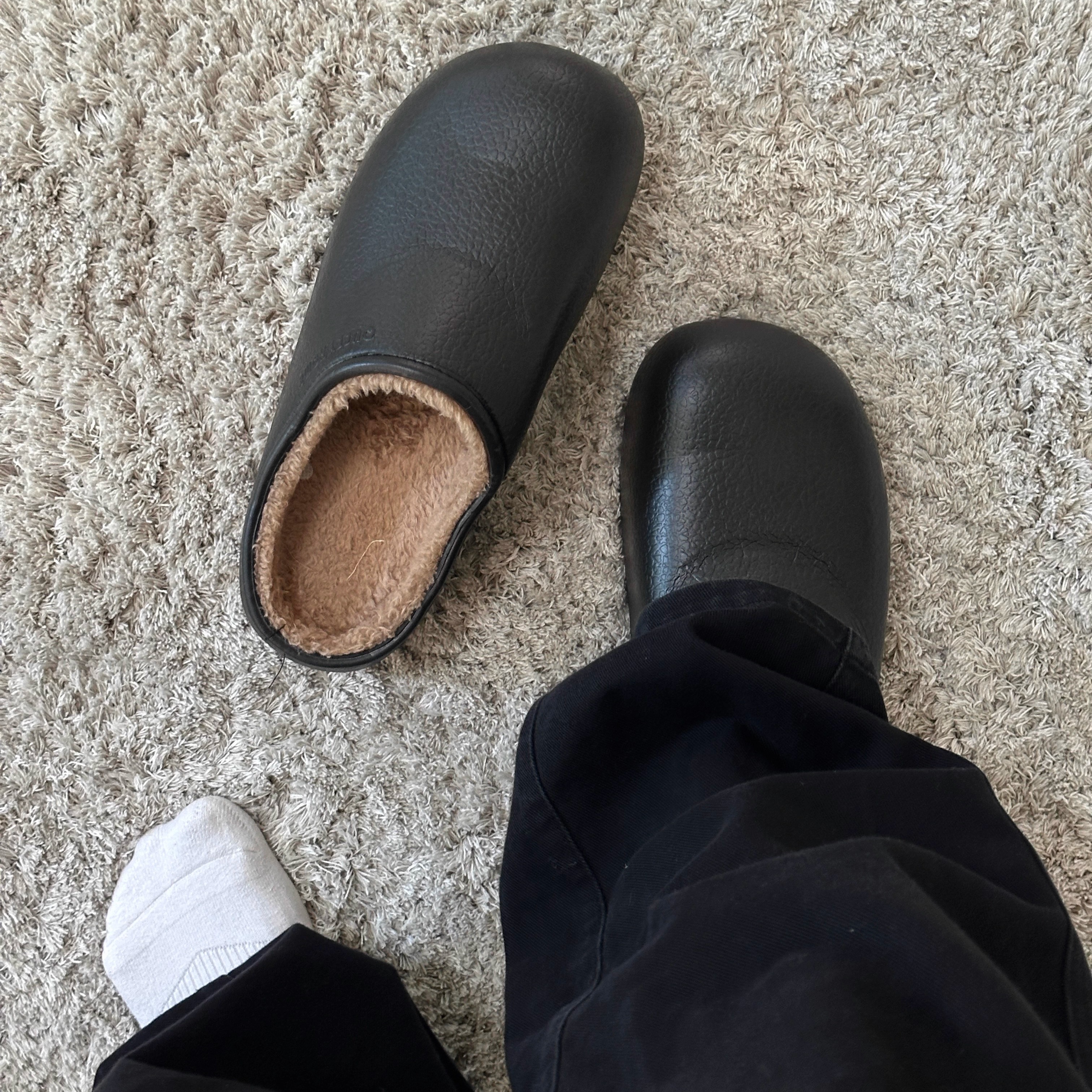 西瓦斐包头拖鞋男加绒加厚保暖秋冬季简约高级感居家棉鞋拖男士款