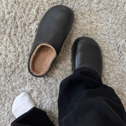 西瓦斐包头拖鞋男加绒加厚保暖秋冬季简约高级感居家棉鞋拖男士款
