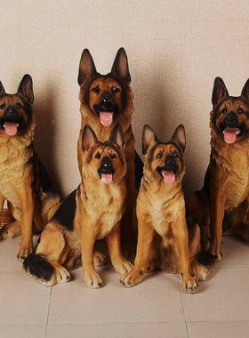 创1520-152意居装饰仿真动物牧摆件家狼真狗德玻璃钢雕塑仿狗摆件