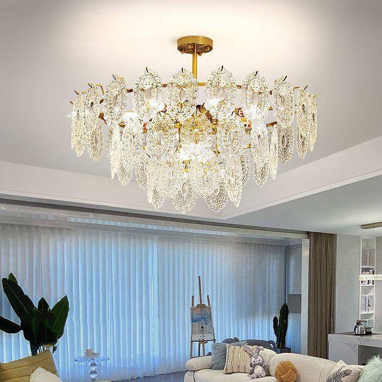 式轻奢吊灯客厅灯202式5年新款后现美代玻水晶灯法665复璃古卧室 - 图2