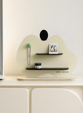 wozo奶om风置物架入户玄关时钟油装饰摆件面家居TYOS483桌钟表饰