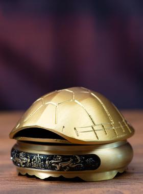 纯铜乌龟壳铜龟壳创意六摇卦铜钱用具家用六十四卦富甲天下