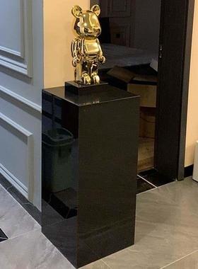 大理石底座玄关落地装饰摆件客厅轻奢花架电视柜旁雕塑展示台摆台