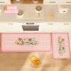 Cute candy-colored kitchen floor mats, water-absorbent and non-slip x wipeable and washable floor mats, home doorway strip carpets can be customized