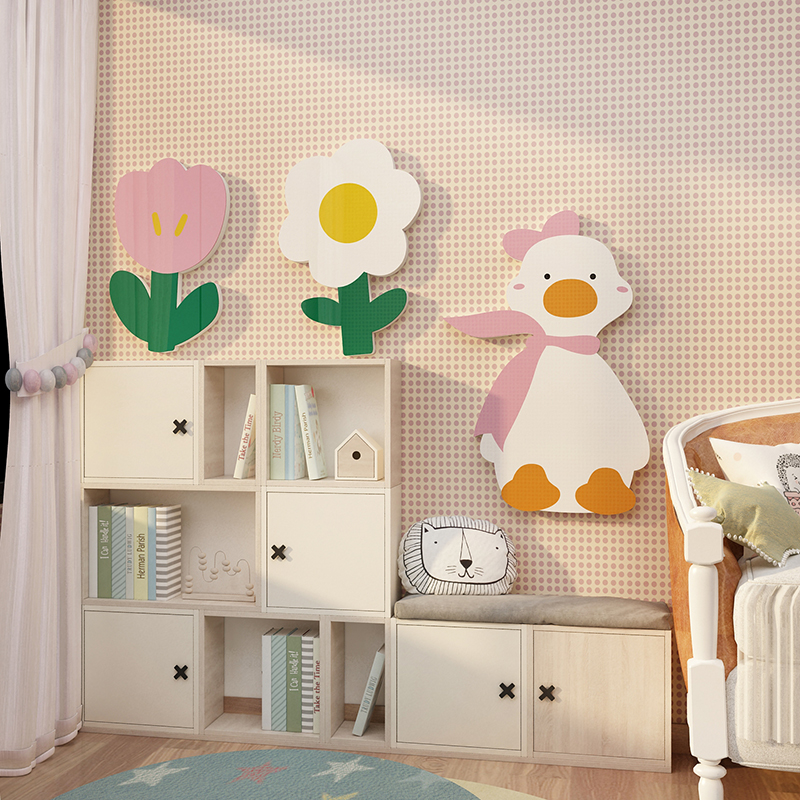 网红儿童房间布置墙面装饰品公主女孩卧室门床头背景镜子遮丑贴纸 - 图2