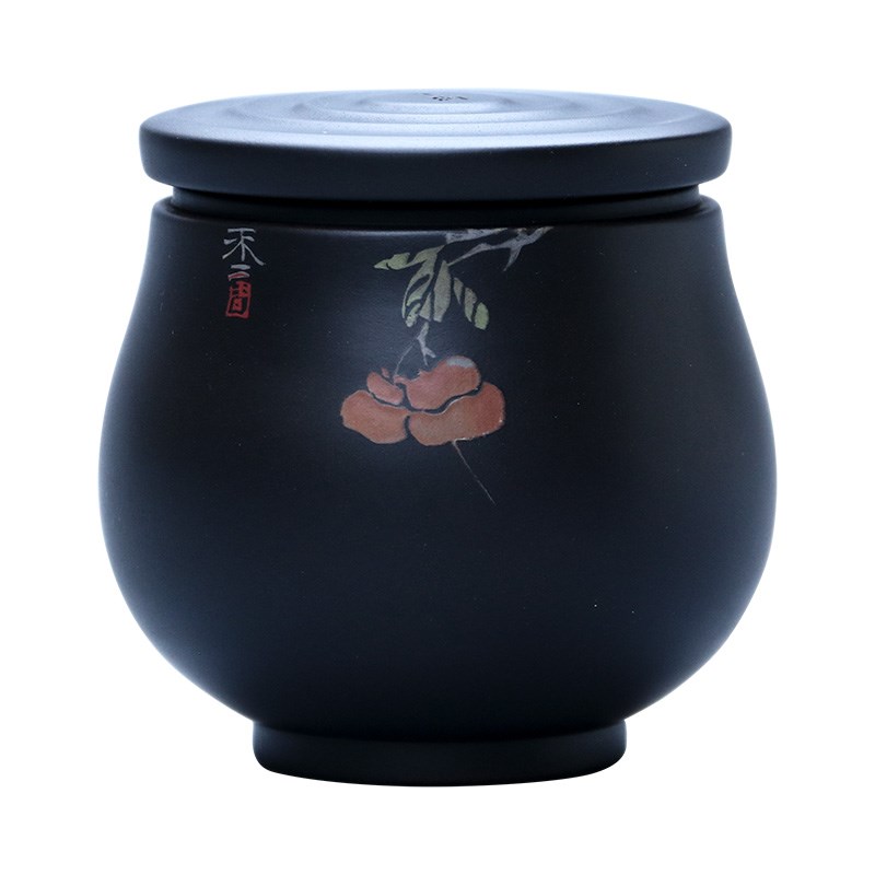 建水紫陶小茶叶罐迷你小茶罐差旅便携茶叶罐斗茶罐/E96小号龙珠罐 - 图3