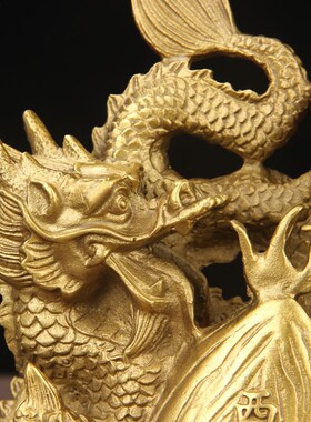 铜避火龙摆件厨房在西p北方角乾卦乾位火烧天门铜龙汉龙摆设工艺