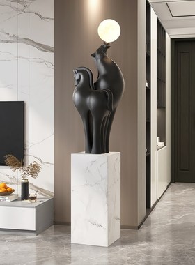 高端大气马到成功m大型客厅落地摆件装饰开业礼物办公室陈列雕塑