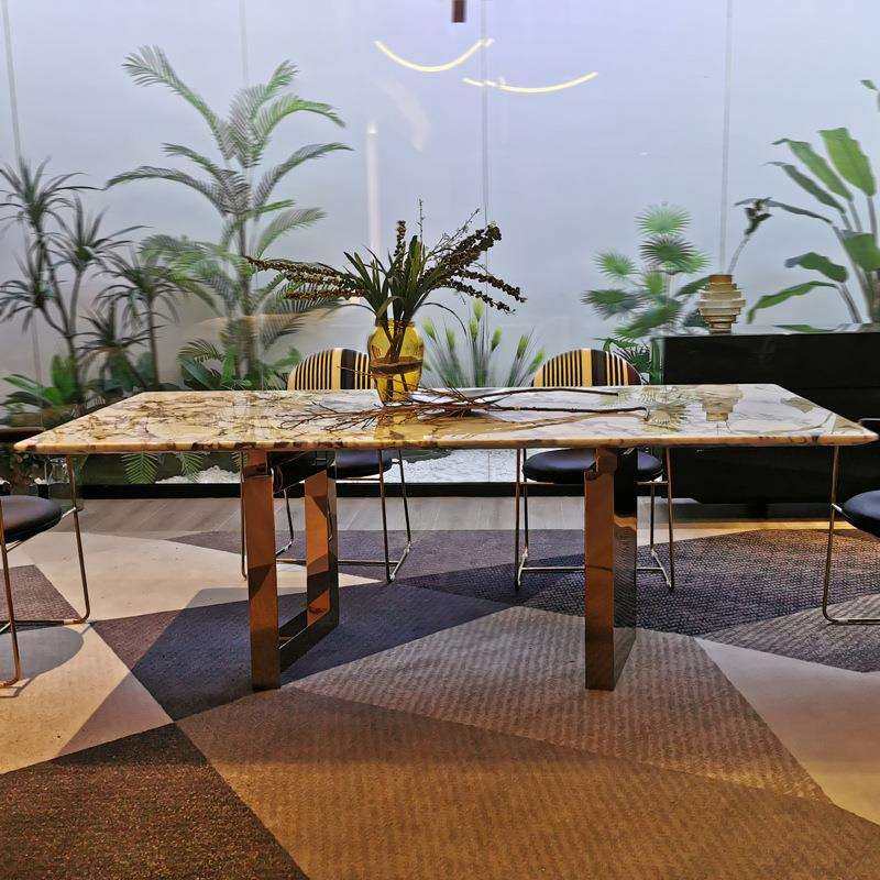 意大利海洋风暴天然大理石餐桌别墅大平层意式极简大饭桌长方形,淘宝优惠券,粉丝福利购,淘宝优惠卷