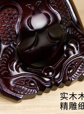 桂柚木专业老式木鱼实木法器一套家用小摆件打击乐器梆子