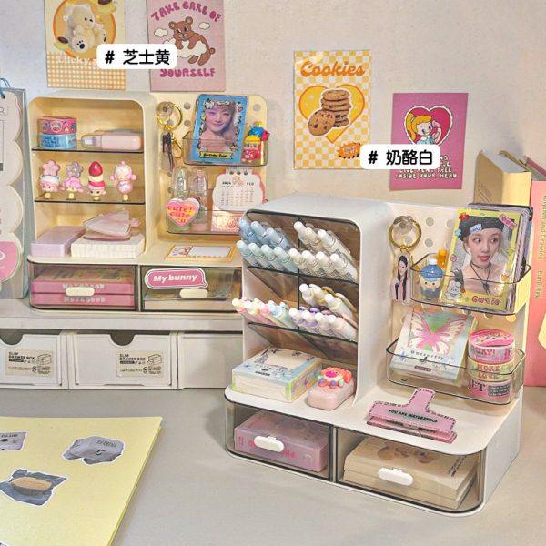 多功能桌面笔筒收纳盒学生宿舍小卡追星洞洞板杂物萌粒抽屉置物架,淘宝优惠券,粉丝福利购,淘宝优惠卷