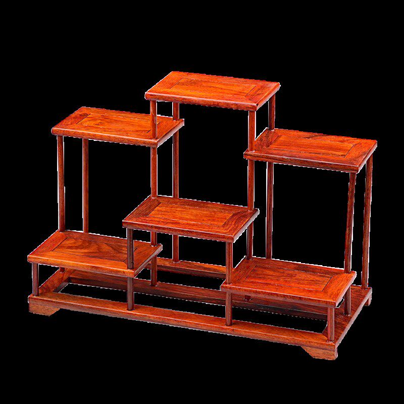 Mahogany Bo Ancient Shelf Teapot Tea Cup Tea Set Ornaments Crafts Base Rosewood Solid Wood Vase Tea Ceremony Raspberry