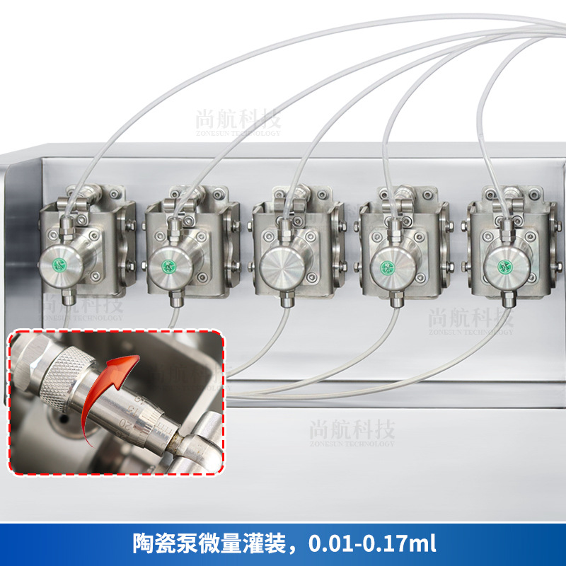 ZONESUN 微量液体灌装机0.01-0.17ml陶瓷泵5头实验室化学试剂灌装 - 图1
