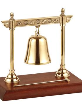 象黄瑞铜敲红木底座钟3088摆/铜铃铛酒件吧铜钟平安钟家居办公室