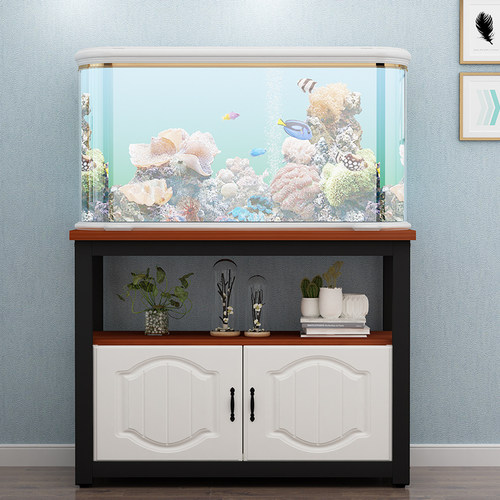 钢木实木鱼缸底柜金属底架底座不锈钢草缸鱼缸架子铁艺定做鱼缸柜 - 图3