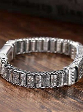 925银时尚f手链男潮个性复古泰银貔貅男士霸气时尚简约百搭送男友