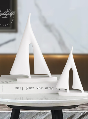 一帆风顺帆船摆件现简约极简艺术家居客厅M电视柜玄关酒柜装饰品