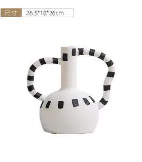 简约黑白斑点视花瓶GD-H134摆家居软装饰品样板房电脂柜售楼处树
