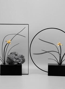 新中式创意铁艺家关居室摆设客厅酒0086柜玄视柜电摆件办公软装饰