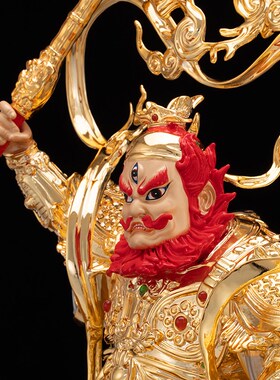 铜鎏金王a灵官神像火神家用供奉三眼灵官马王爷马元帅五显华光大