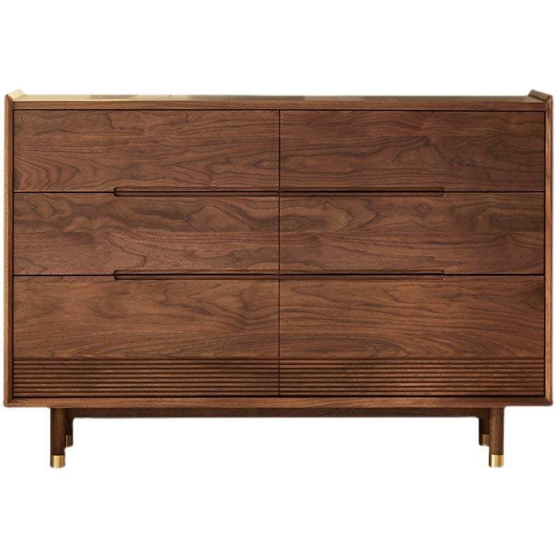 黑胡桃木卧室储物柜收纳柜日式简约客厅斗柜边柜全实木置物六斗柜,淘宝优惠券,粉丝福利购,淘宝优惠卷