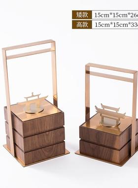 新胡中式现代桃木装提厅盒摆件0330样板间书房客玄关办公室酒店软