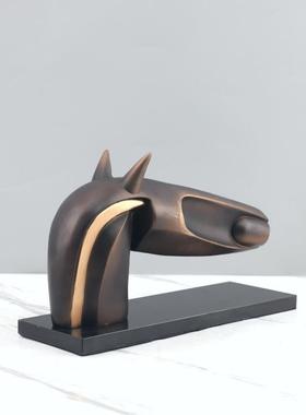 代简约象树艺脂马头术装饰2120摆件客抽厅玄关现电视柜软装家居饰