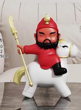 创SHD意关公小摆人物像树脂工艺公品武关羽家件居办室茶室客厅圣