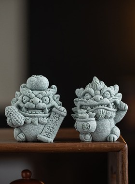 可爱治愈系招财国潮文创小貔貅一对D好事发生家居桌面装饰摆件礼