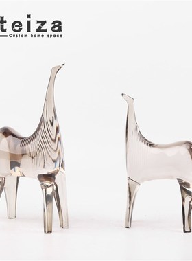 Oteiaza新中式动物造型陶瓷摆件样板间售楼处客厅书房餐厅装饰摆