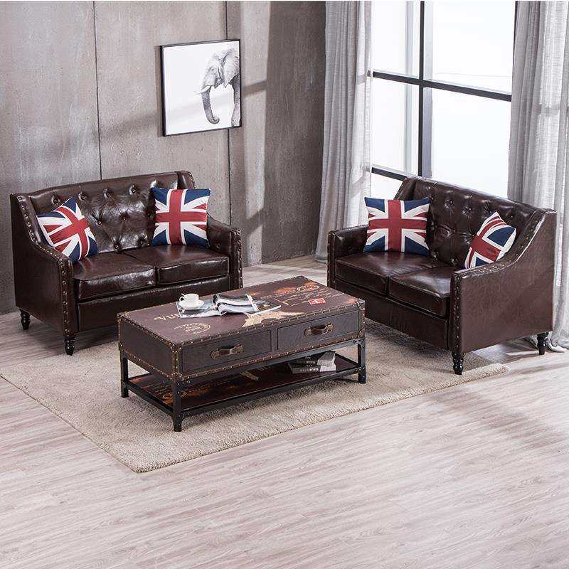 欧式单人沙发美式客厅小户型组合咖啡厅双人西餐桌椅复古酒吧沙发,淘宝优惠券,粉丝福利购,淘宝优惠卷