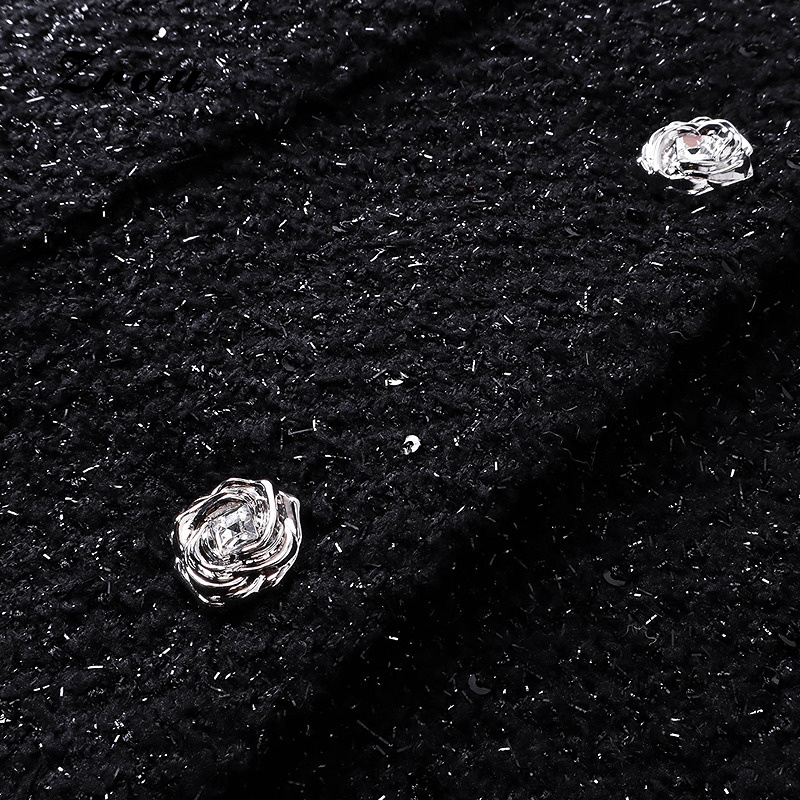 ZRAU高级感精致洋气中长裙2025冬季新款翻领长袖毛边连衣裙女 - 图2