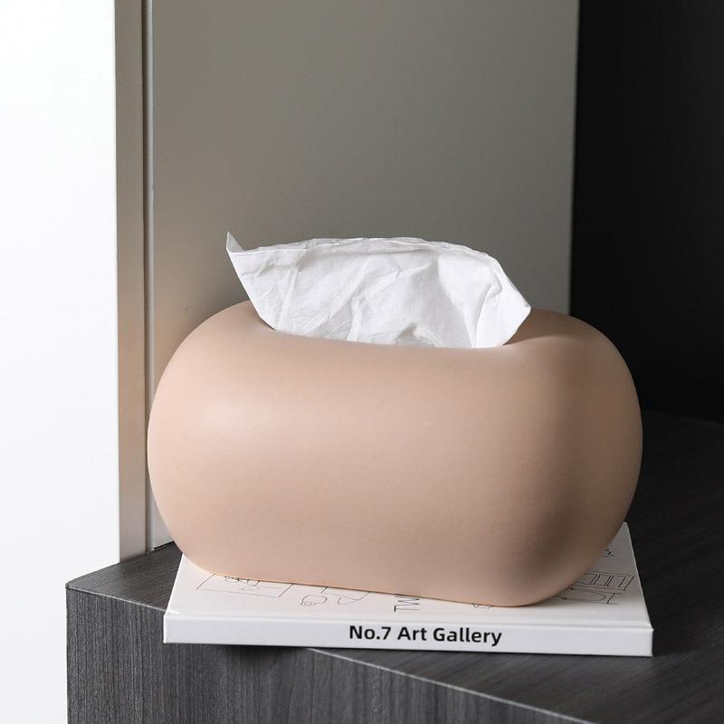 in饰sZIZ陶瓷奶风纸油巾盒摆件现代客茶厅几餐桌装品轻奢餐巾抽纸 - 图0