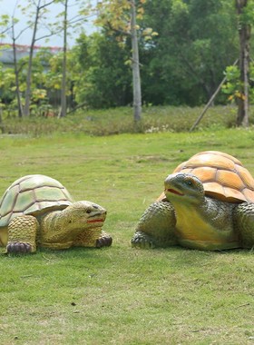 仿真大乌龟摆件玻璃o钢海龟模型雕塑户外园林景观动物公园水景装