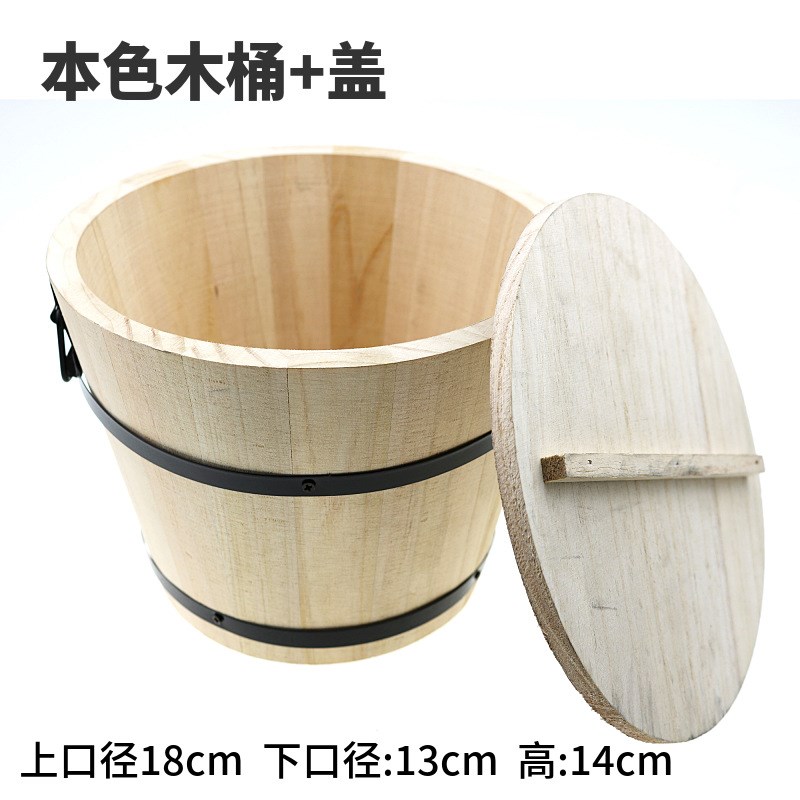 2TOE优质木饭桶盛饭桶打饭桶餐厅饭店酒店商用手提式寿司饭盒桶送 - 图3