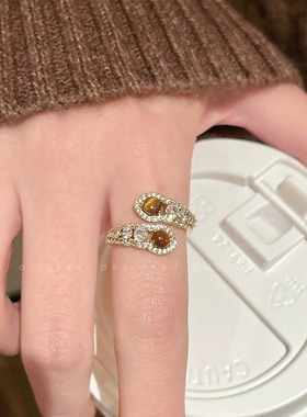 新款美拉德蛇形戒指独特个性设计感复古食指戒轻奢百搭精致