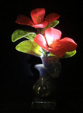 新中式简约玉石花瓶摆件盆景轻奢客厅玄关插花创意工艺品干花摆设