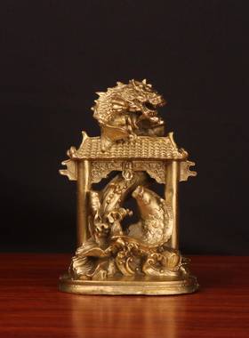 铜鱼龙头门鱼跃龙门龙鱼鲤鱼0117跃龙门铜摆件