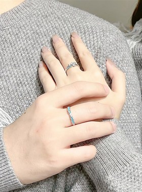 DVNRbR恒爱之约【黄子弘凡同款】玫瑰夜光对戒礼物送男女友S925银