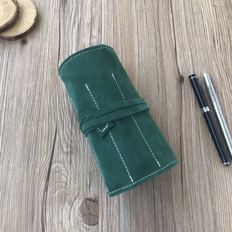12支大容量真皮笔袋简约牛皮笔帘手工复古钢笔文具收纳保护套女生,淘宝优惠券,粉丝福利购,淘宝优惠卷