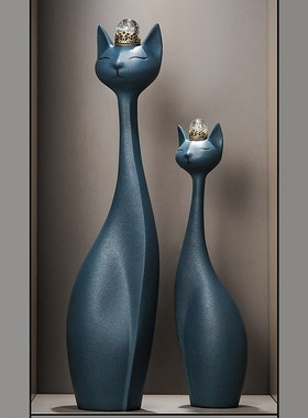 入户玄关招财猫摆件艺术竖高大号落地客厅电视柜壁龛装饰乔迁礼品