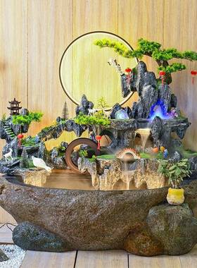 2488流假山喷泉水景观鱼缸饰鱼池水池水缸花园庭露台阳台造景院装